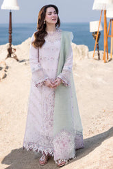 QALAMKAR - 3PC LAWN CHIKANKAARI EMBROIDERED SHIRT WITH ORGANZA EMBROIDERED DUPATTA AND TROUSER - HZG2264